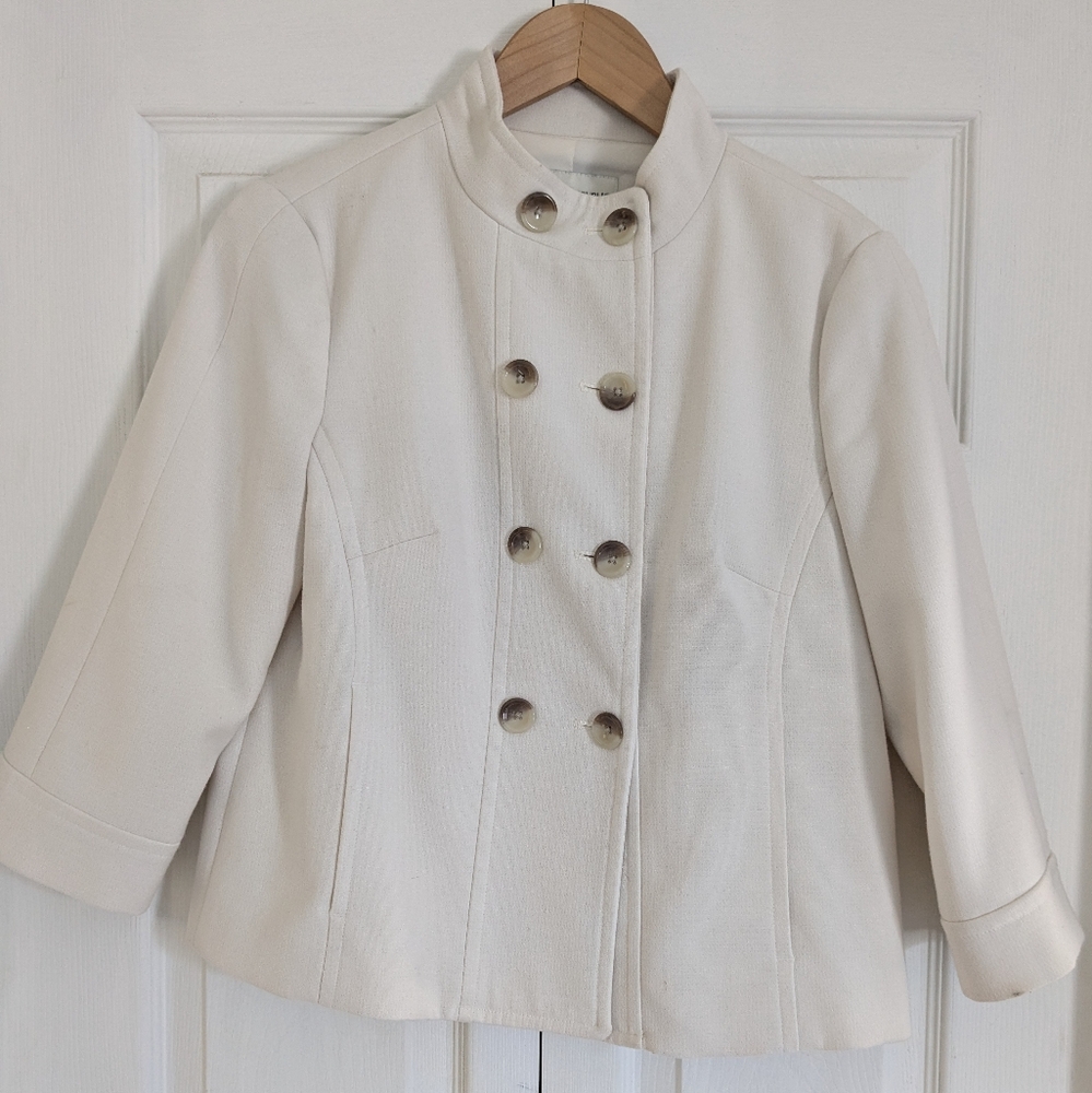 Banana Republic Cream Double-Breasted Jacket